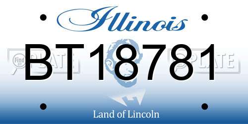 BT18781 Illinois License Plate