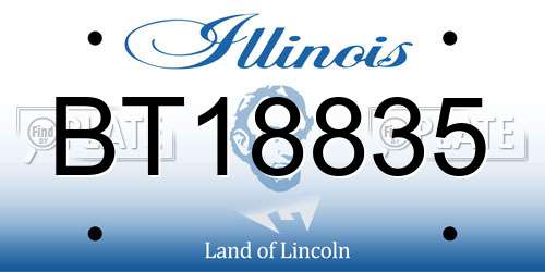 BT18835 Illinois License Plate