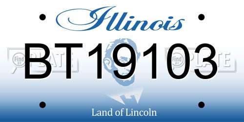 BT19103 Illinois License Plate