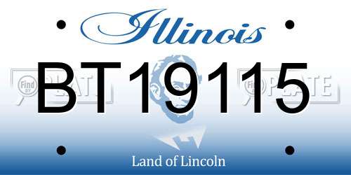 BT19115 Illinois License Plate
