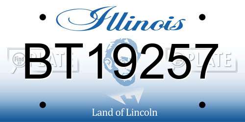 BT19257 Illinois License Plate