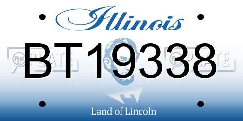 BT19338 Illinois License Plate
