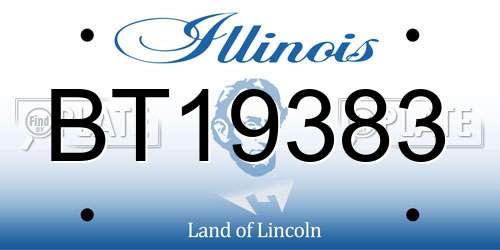 BT19383 Illinois License Plate