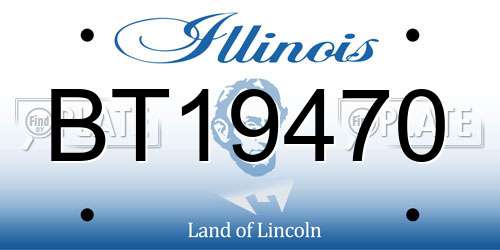 BT19470 Illinois License Plate