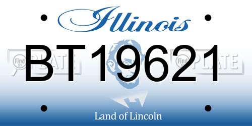 BT19621 Illinois License Plate