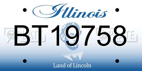 BT19758 Illinois License Plate