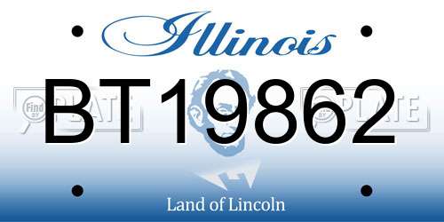 BT19862 Illinois License Plate