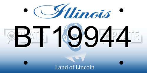 BT19944 Illinois License Plate