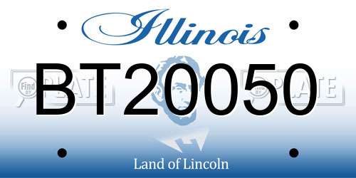 BT20050 Illinois License Plate