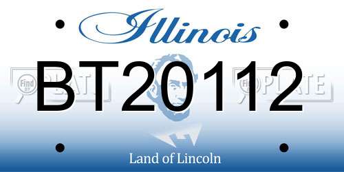 BT20112 Illinois License Plate