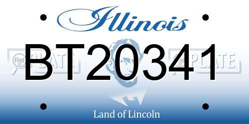 BT20341 Illinois License Plate