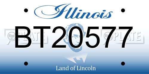 BT20577 Illinois License Plate