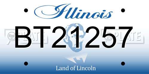 BT21257 Illinois License Plate