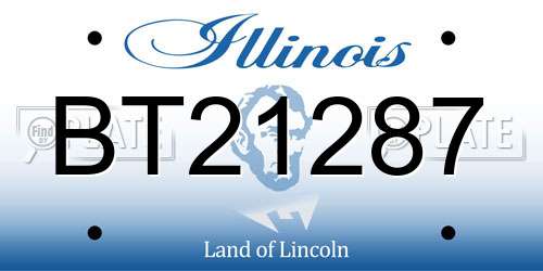 BT21287 Illinois License Plate