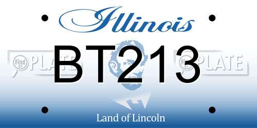BT213 Illinois License Plate