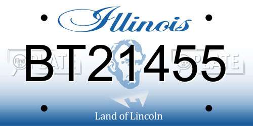 BT21455 Illinois License Plate