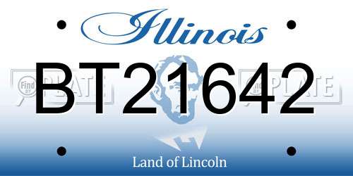 BT21642 Illinois License Plate