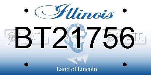 BT21756 Illinois License Plate