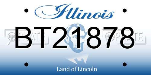 BT21878 Illinois License Plate