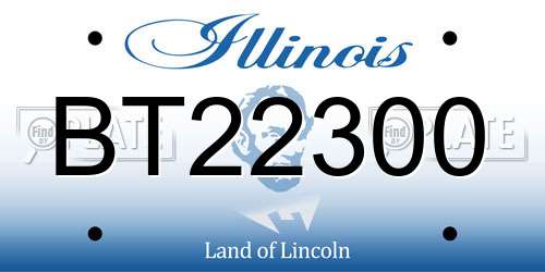 BT22300 Illinois License Plate