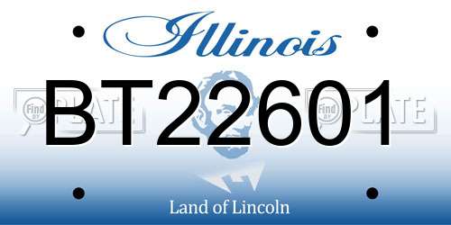 BT22601 Illinois License Plate