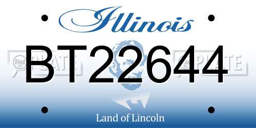 BT22644 Illinois License Plate