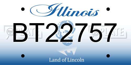 BT22757 Illinois License Plate