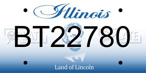 BT22780 Illinois License Plate