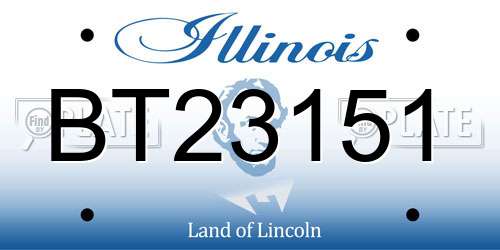 BT23151 Illinois License Plate