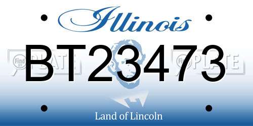 BT23473 Illinois License Plate