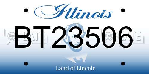 BT23506 Illinois License Plate