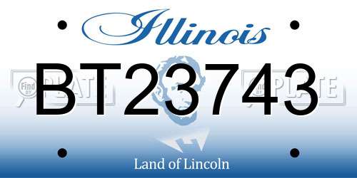 BT23743 Illinois License Plate