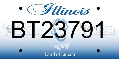 BT23791 Illinois License Plate