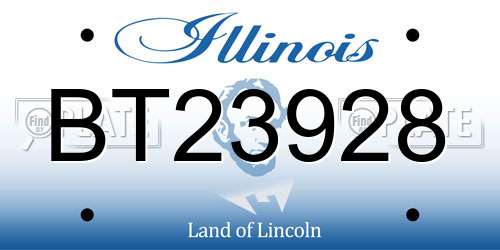 BT23928 Illinois License Plate