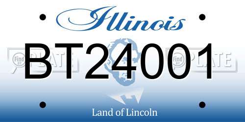 BT24001 Illinois License Plate