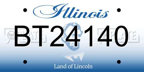 BT24140 Illinois License Plate