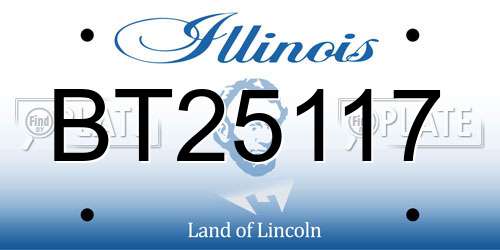 BT25117 Illinois License Plate
