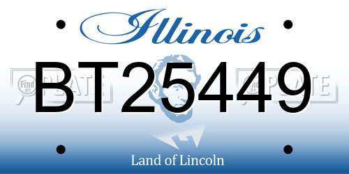 BT25449 Illinois License Plate