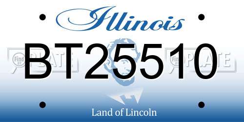BT25510 Illinois License Plate