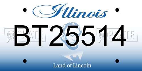 BT25514 Illinois License Plate