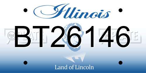 BT26146 Illinois License Plate