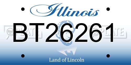 BT26261 Illinois License Plate