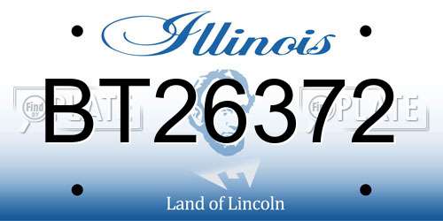 BT26372 Illinois License Plate