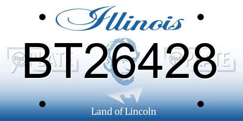 BT26428 Illinois License Plate