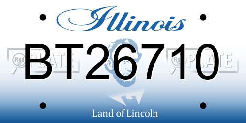 BT26710 Illinois License Plate