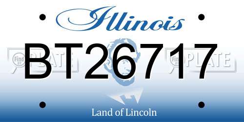 BT26717 Illinois License Plate