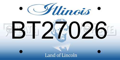 BT27026 Illinois License Plate