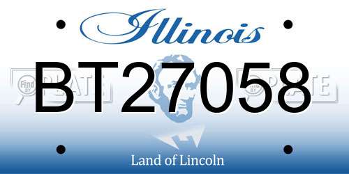 BT27058 Illinois License Plate