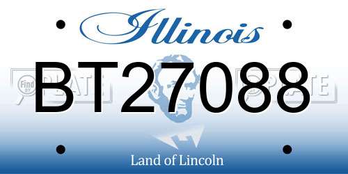 BT27088 Illinois License Plate