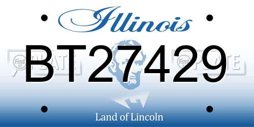 BT27429 Illinois License Plate
